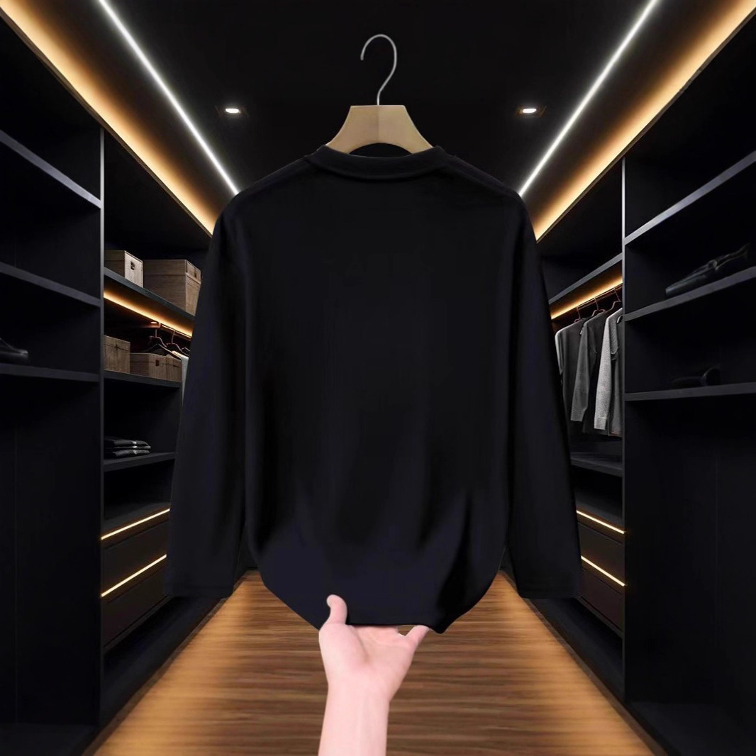 Men's Oversized Long Sleeve T-Shirt Letter Print Cotton Streetwear Essential for Fall_voghion.com