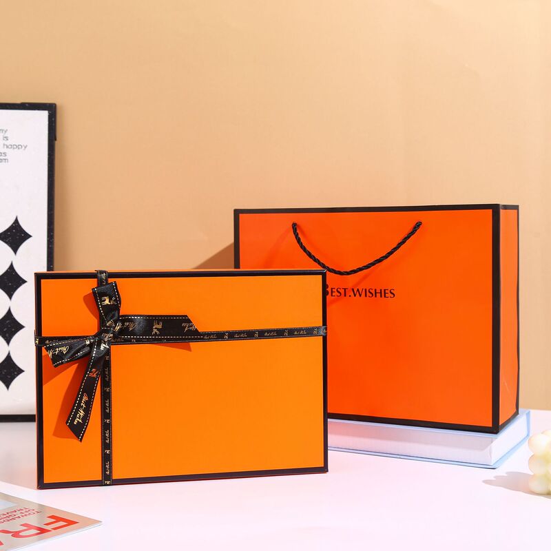 新しいオレンジギフトボックス化粧品包装箱天蓋ギフトボックスお土産ボウギフトボックス卸売|undefined