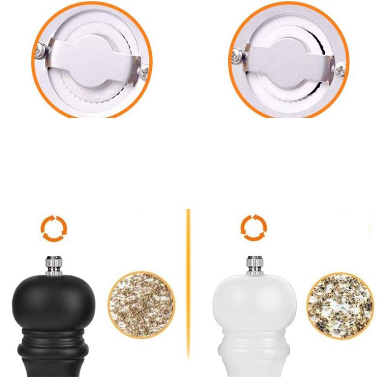 Blanco y Negro molino de pimienta manual de cerámica núcleo molinillo de pimienta molinillo de sal de mar multiusos botella de condimento