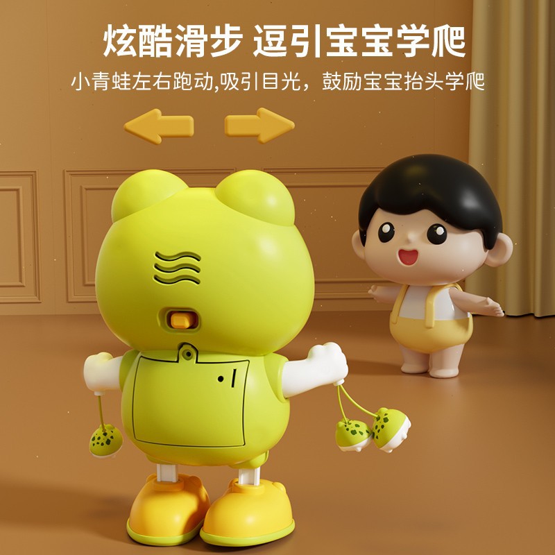 Dancing Electric Frog Doll Baby Tummy Time Practice Training Toy Baby 0-1 Year Old Smart Early Learning Crawler