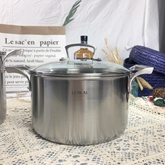 批發1810不鏽鋼316大容量鍋三層鋼一體成型蒸鍋多功能鍋燒水鍋202