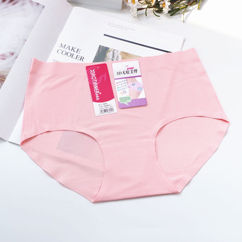 Xiaotianer mesh breathable underwear women's high elastic Ice Silk one-piece adhesive edge pressing invisible briefs Xiaotianer mesh breathable underwear women's high elastic Ice Silk one-piece adhesive edge pressing invisible briefs