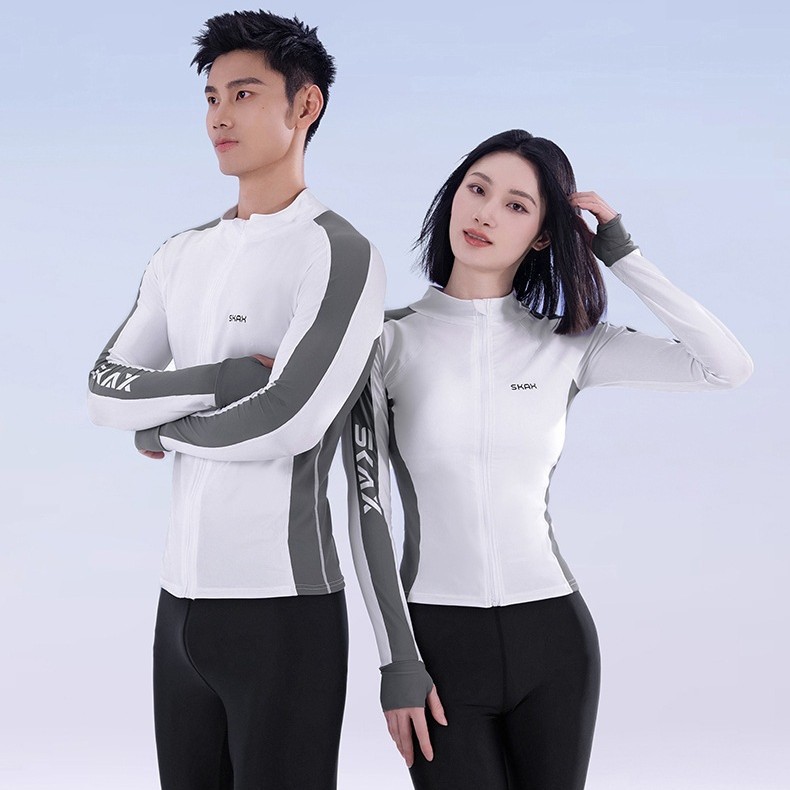 New Style Wetsuits for Couples, Men's and Women's Swimwear, Sun Protection Long-Sleeved Mother-Child Zip-Up Quick-Drying Surfing Suits, Breathable Swimwear