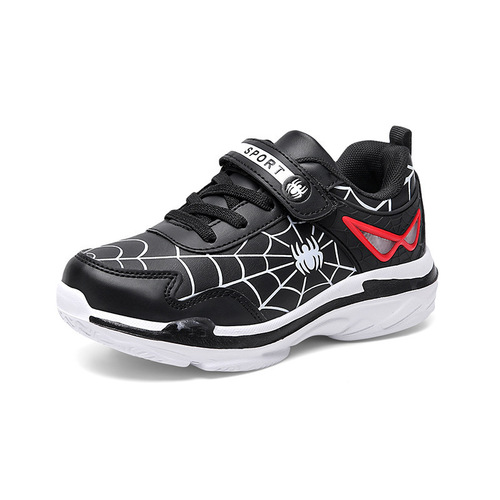 Boys' Spider-Man Shoes Autumn Leather-Face Wear-Resistant Lightweight Sneakers for Kids and Babies—Fashionable Running Shoes