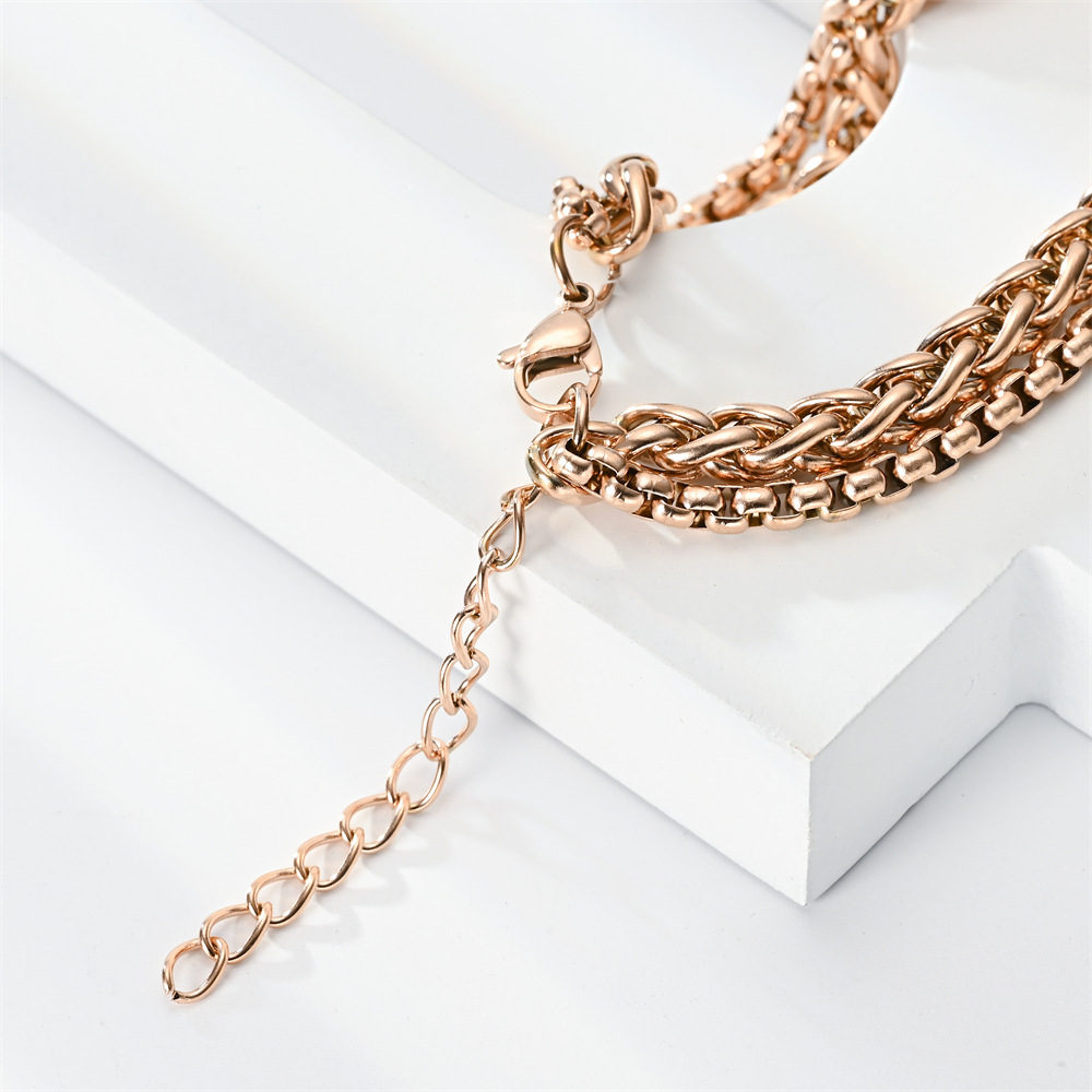 23g Weight Bracelets Classification 1 Piece Quantity Street Occasion Stainless Steel Material Geometric Pattern Unisex Gender Plating Design Hip-Hop Style Hip-hop Geometric Stainless Steel Plating Bracelets 6