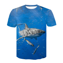 2020夏季新款海豚3D数码印花短袖黑色时尚个性短袖一件代发