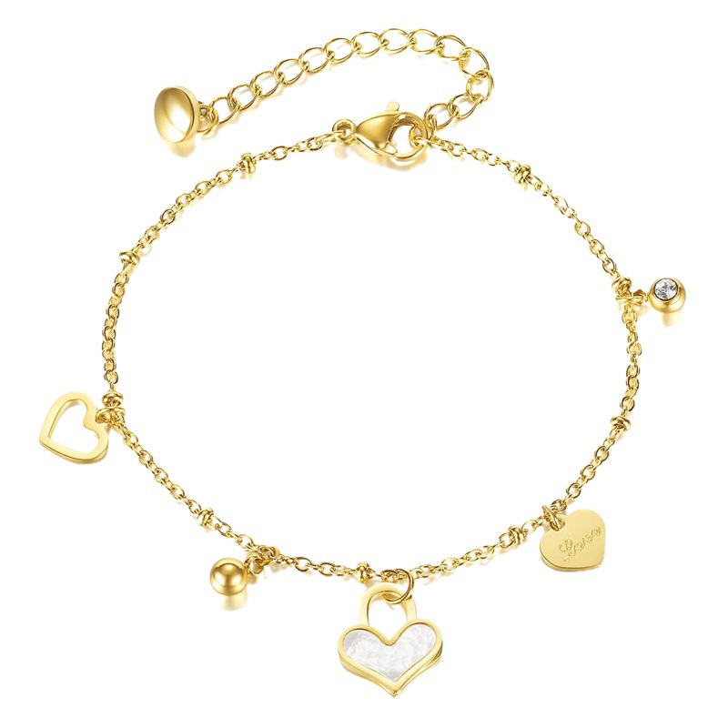 Internet celebridad elegante joyería simple moda titanio acero pulsera nicho diseño versátil amor Shell Acero inoxidable pulsera