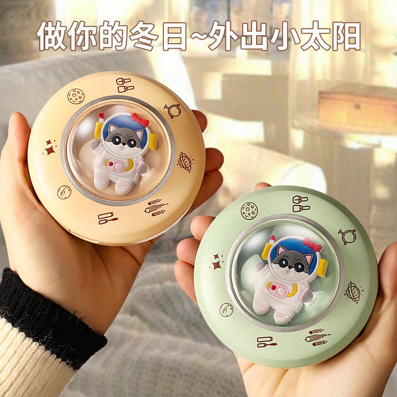 (2개) 새로운 겨울 손 따뜻한 메이크업 거울 LED 미니 휴대용 창조적 인 따뜻한 USB 전원 3 대 1 멀티 기능