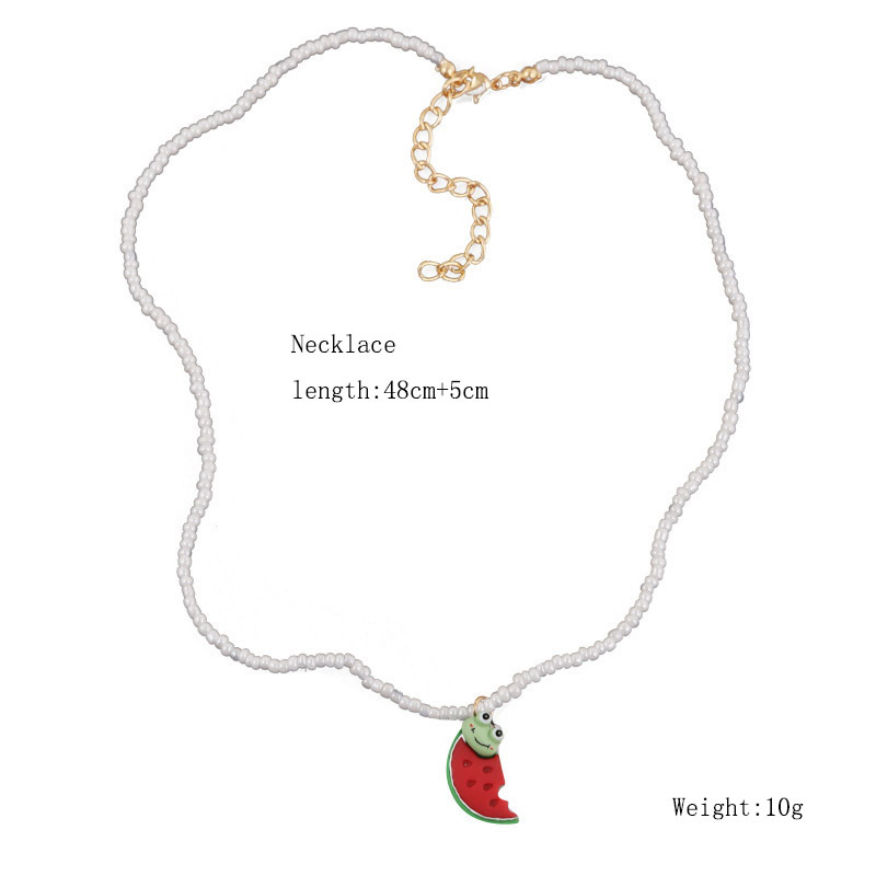 Bohemian Handmade Miyuki Bead Fruit Necklace display picture 2