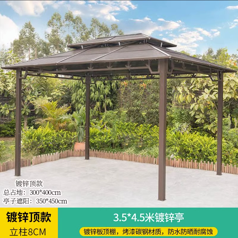 Pabellón al aire libre Villa patio hierro jardín toldo al aire libre nuevo estilo chino techo ocio granja pabellón