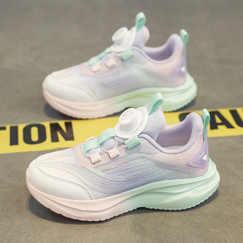 Domestic Brand Collaboration Girls' Shoes Spring 2026 New Model for Older Children Breathable Running Shoes Trendy