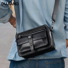 DUJIANG植鞣皮男包真皮男士邮差包复古时间斜挎包男单肩包批发