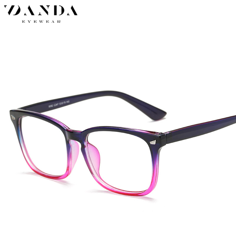 Amazon Venta caliente cuadrados gafas lisas 8082 gafas retro marco de los hombres y las mujeres retro gafas lisas decorativas pueden ser equipadas con miopía