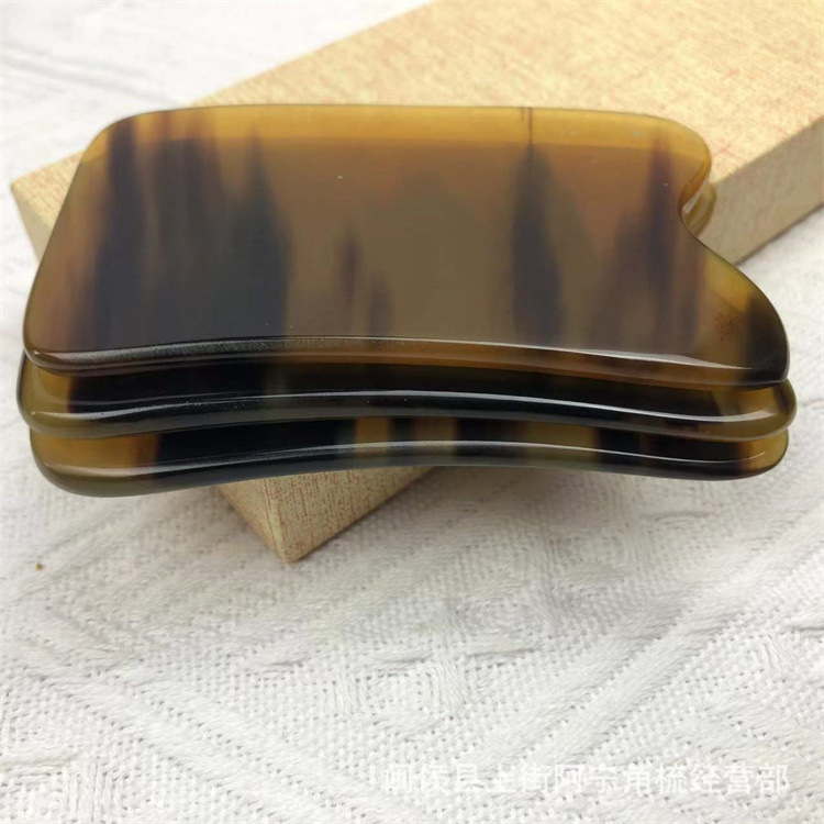 Horn Gua Sha Board Square Scraping Plate with Comb Edge and Meridian Rod for Full Body Massage quality and texture