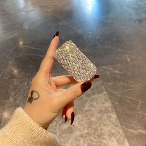 Mini Portable Luxury Drug Box with Diamond Accents for Morning, Noon, and Night Medication Storage