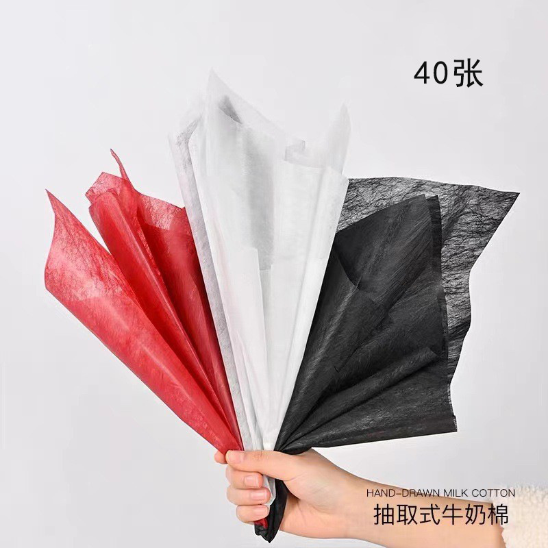 Papel de embalaje de algodón de leche extraíble Papel de seda Papel de revestimiento interior impermeable Material de embalaje floral Papel de embalaje al por mayor