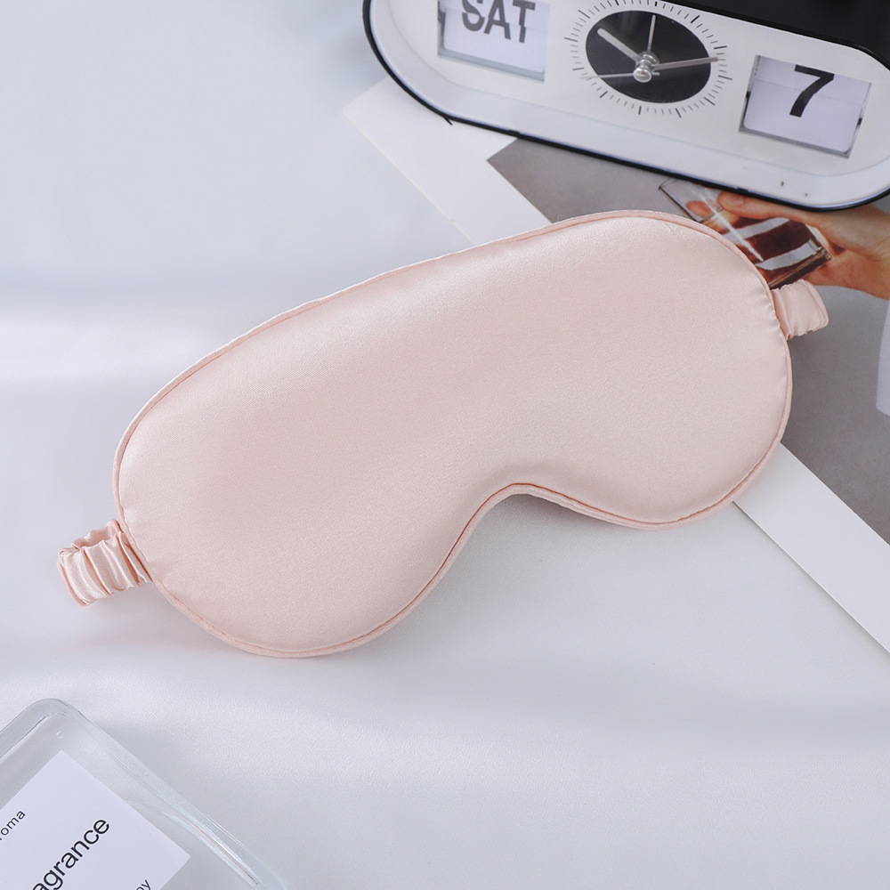 Máscara de Ojos de seda artificial de doble cara de seda de morera sombreado máscara de ojo del sueño logotipo impreso viajes al aire libre esencial en stock al por mayor