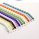 Factory wholesale adult color lip protection milk tea beverage elbow flat transparent environmentally friendly heat-resistant glass straw set