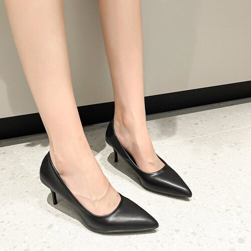 34-43 Size large size women's shoes 41 fat feet fine heel pointed high heels women's Korean style fashionable spring small single-layer shoes 42