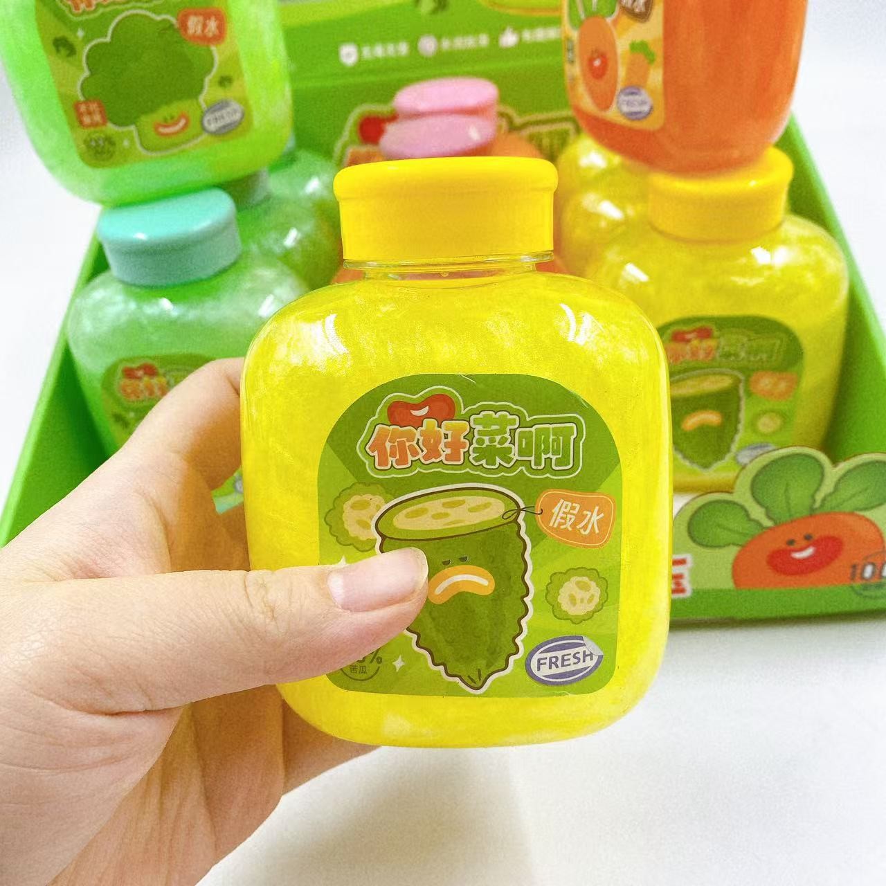 Nuevas gotas de agua falsas de colores, botellas de espuma de espuma de espuma, leche de abrazo, descompresión, juguetes para niños, limo fluido de arenas movedizas