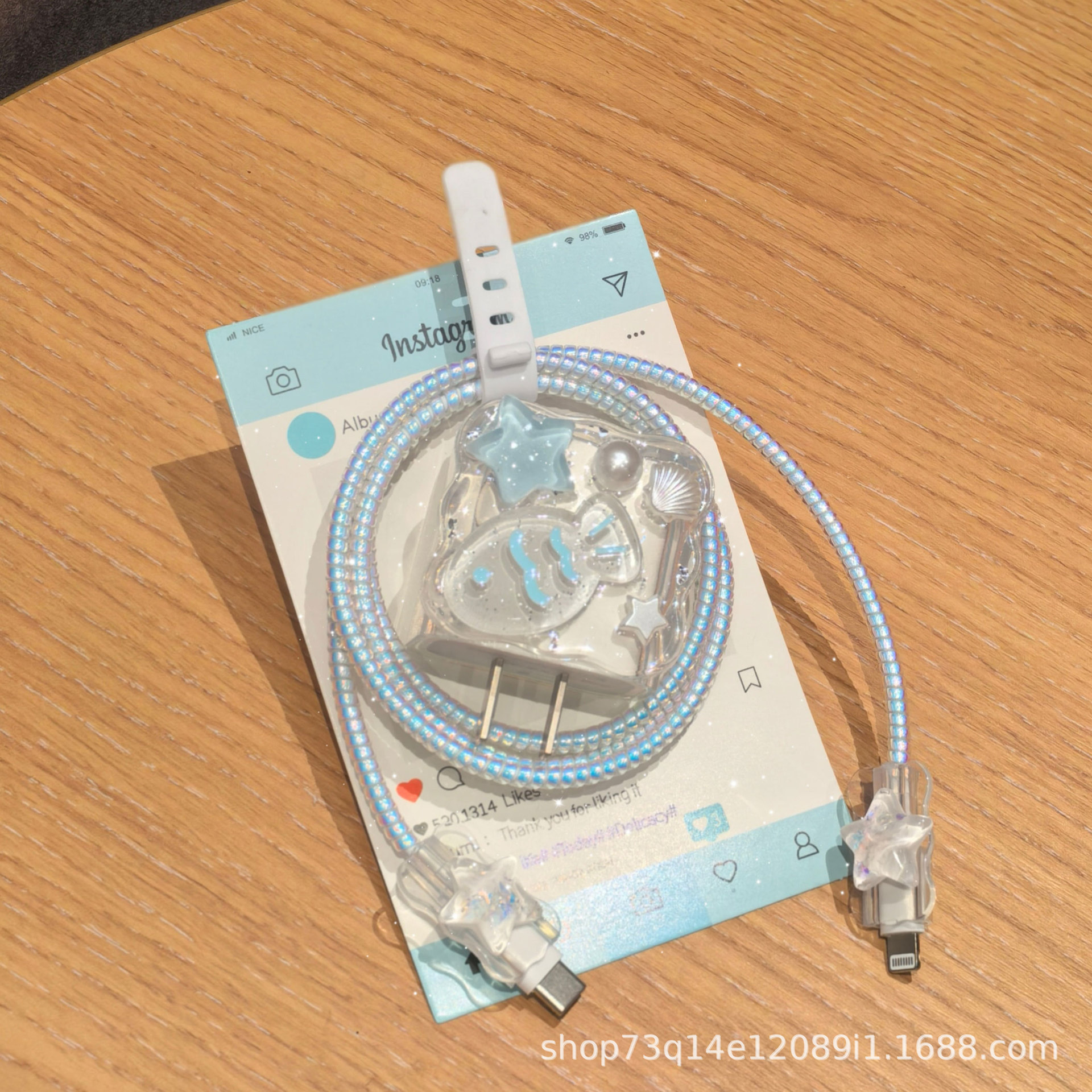 Funda protectora para cable de datos Apple 15 16 20W, funda protectora para cargador de carga rápida antirrotura, resina epoxi.