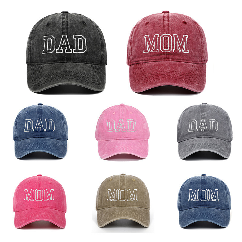 Amazon ベストセラー ウォッシュドコットン DAD MOM 刺繍ベースボールキャップ レトロ スポーツ レジャー ピークキャップ トレンディなサンハット|undefined