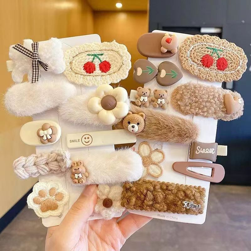 Otoño y invierno peluche clip para niños trenzando clip para el cabello versátil clip dulce clip lateral frange clip clip clip clip para el cabello roto clip para el cabello