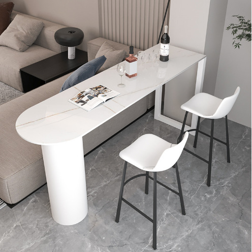 Modern Partition Kitchen High-foot Dining Table and Chair Light Luxury Household Long Middle Island Table Living Room Balcony Dining Table Bar Table