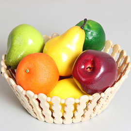 仿真水果苹果柠檬桃子桔梨模型果蔬套装展厅样板间装饰品厨房摆件