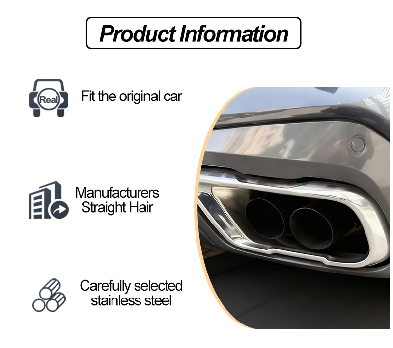 Suitable for Bmw X5 X6 X7 Four-Outlet Tailpipe G05 G06 G07 Exhaust Pipe with Dual Inner Tube Tail Tips