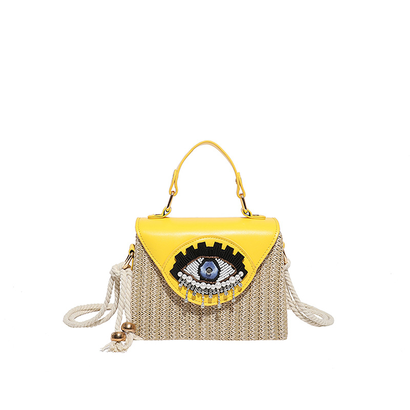 Cross-Border New Beach Vacation Straw Woven Bag For Women Trendy Individual Small Square Woven Shoulder Crossbody Box Bag - Thumbnail 7