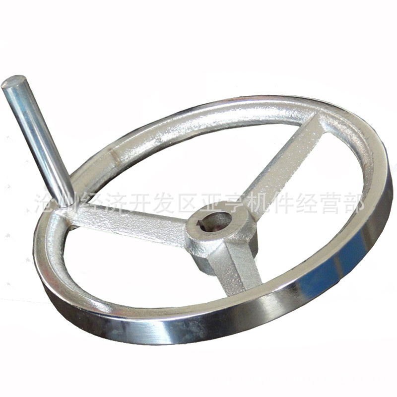 圆形铸铁手轮 机床手轮 抛光镀铬铸铁手轮 供应带手柄设备手轮