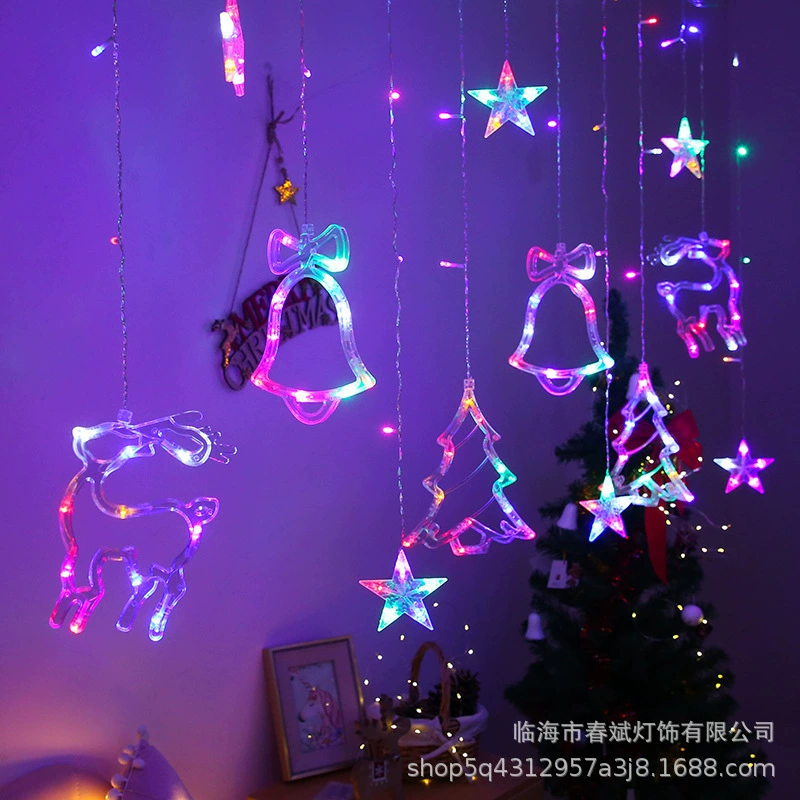 LED-елочные гирлянды, 3,5 м, теплый белый или многоцветный, колокольчики и звезды, варианты с пультом дистанционного управления/USB/батарейками