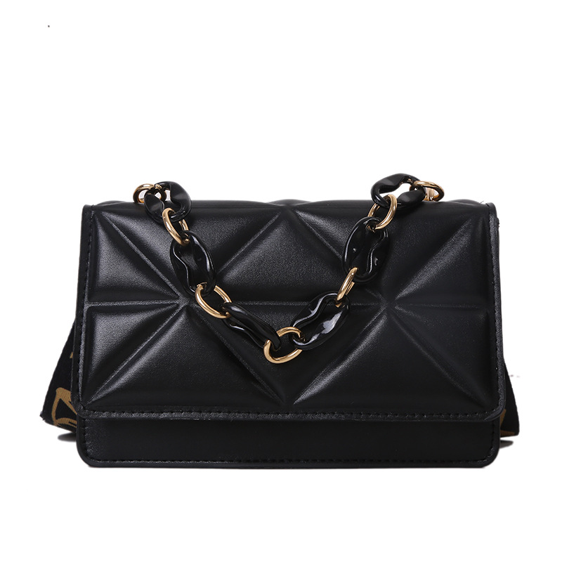 Bolso de hombro pequeño para mujer estilo INS diseño cuadrado simple con correa ancha moda casual