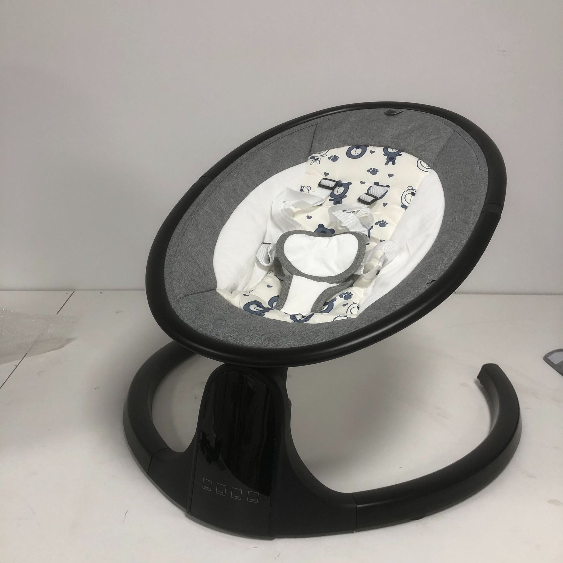LED inteligente táctil ajustable ángulo cuna lavable paño conjunto eléctrico bebé mecedora cama cuna image 3