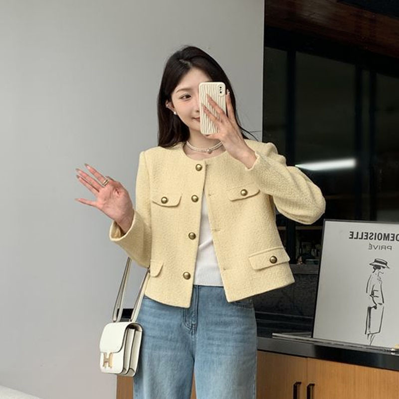 黄色短款小香风外套女2025年秋季新款高级感宽松百搭上衣夹克|undefined
