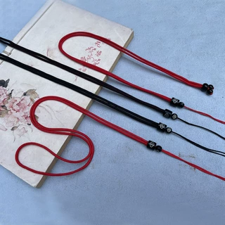 手编祥云吊坠挂绳珠宝翡翠玉石调节云朵粗线项链男女玉线绳子批发