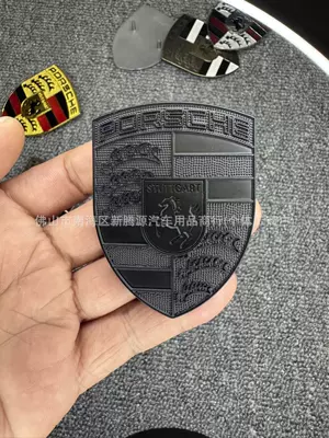 Suitable for Porsche Front Car logo - porsche-hood-with-matte-black-logo-clipped-foot-style