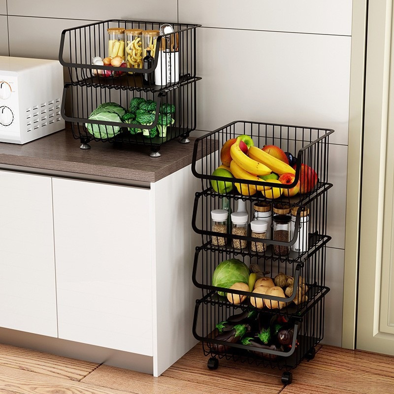 Cart, fruit basket for home use, multilayer storage system
