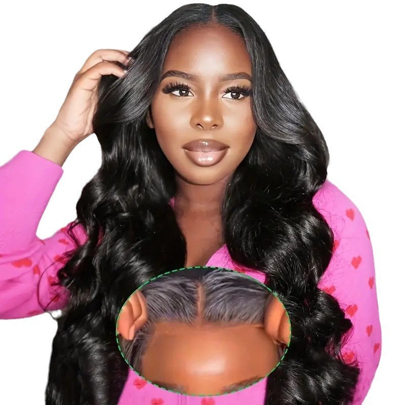 Europa y América de moda damas transfronterizas venta caliente frente encaje rizos largos pelucas de cabello completo fábrica de stock