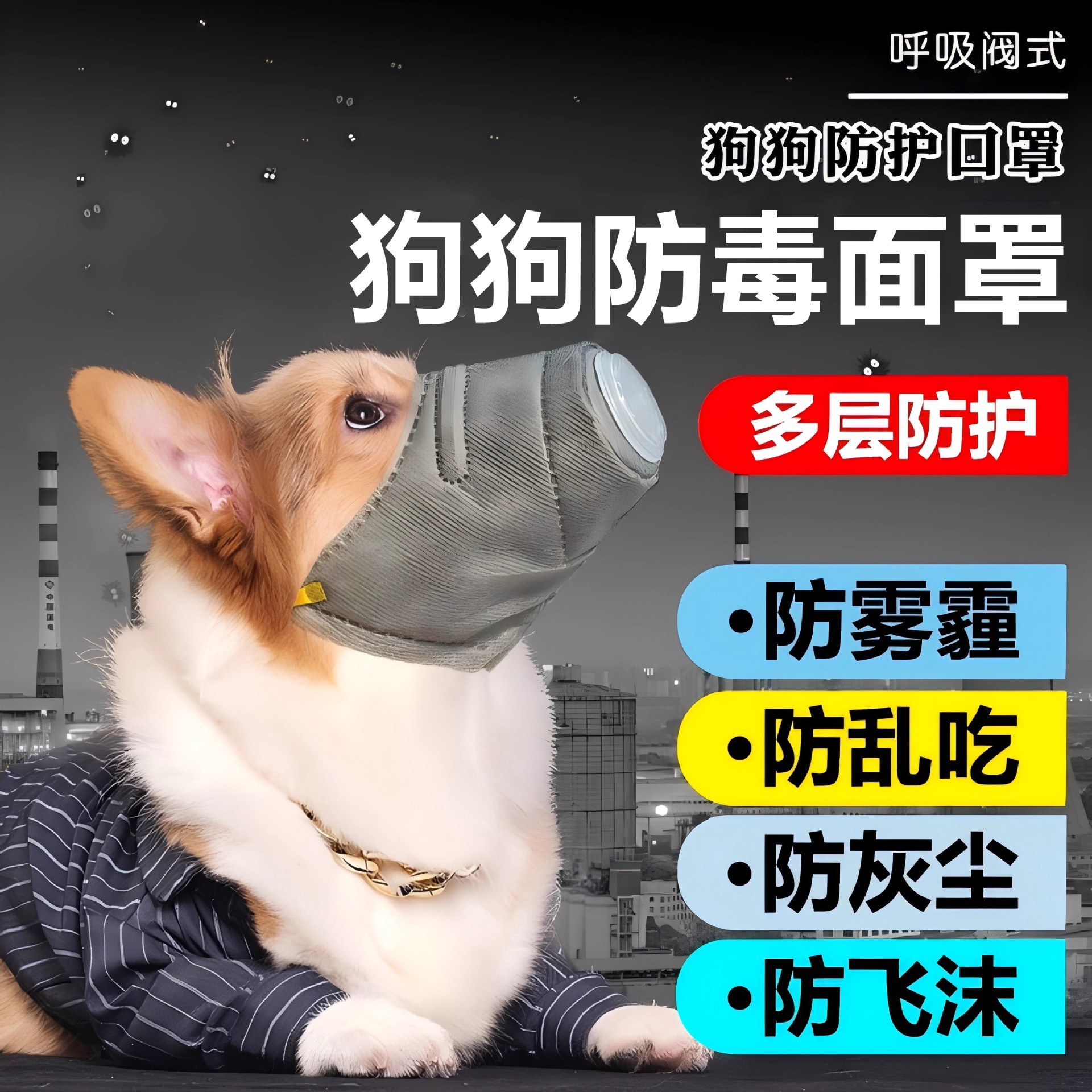 狗面具防毒防乱吃宠物嘴罩狗狗防毒面罩狗面具口罩狗嘴套外出毒气