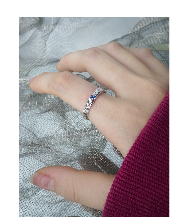 Fashion Geometric Silver Plating Zircon Open Ring
