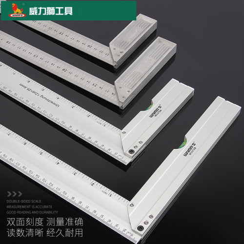 Power Lion Stainless Steel Angle Ruler, Multi-functional Protractor, Woodworking Ruler 300mm, 500mm, Thickened Angle Ruler