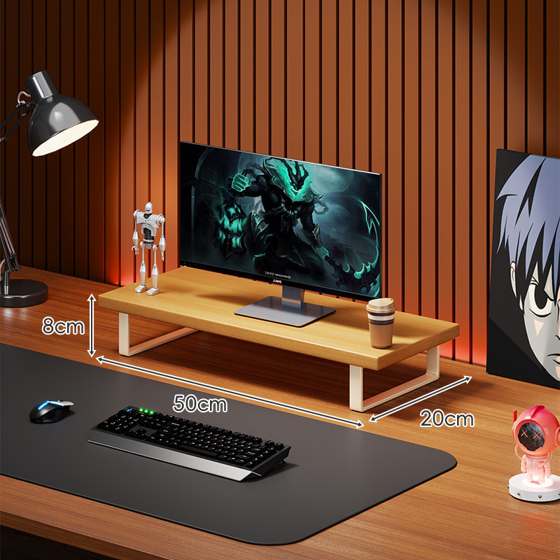 Soporte Elevador para Monitor de Computadora de Madera Organizador para Escritorio