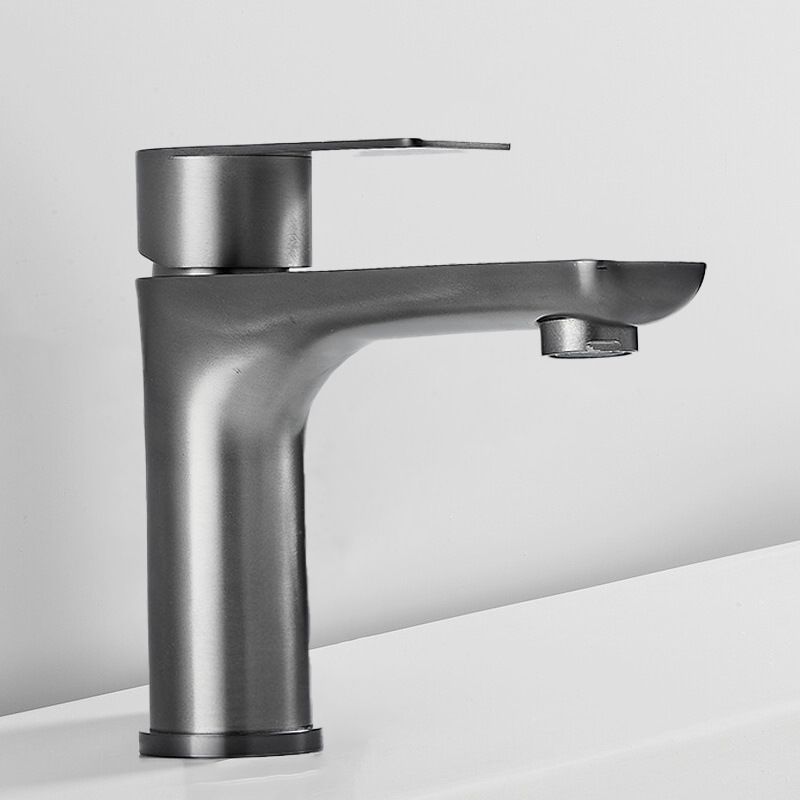 304 stainless steel water gun gray flat sink faucet sink faucet bathroom cabinet hot and cold single hole faucet