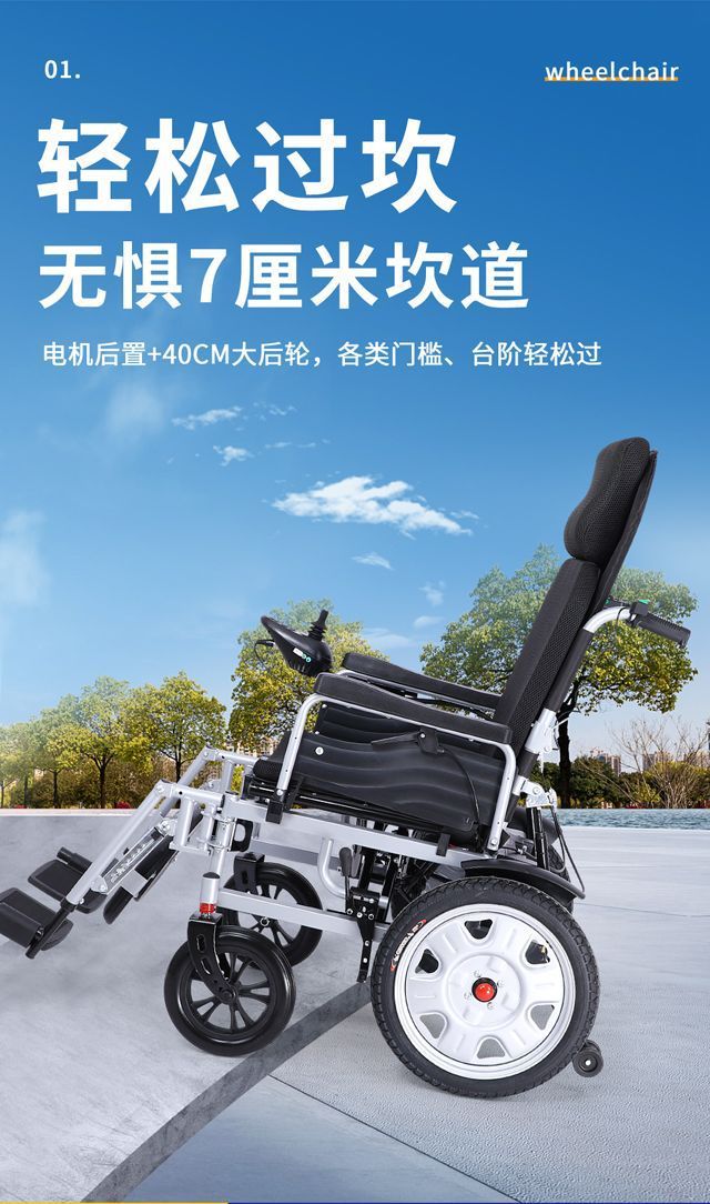 Electric Wheelchair, Smart, Automatic, Portable, Folding for Elderly/Disabled