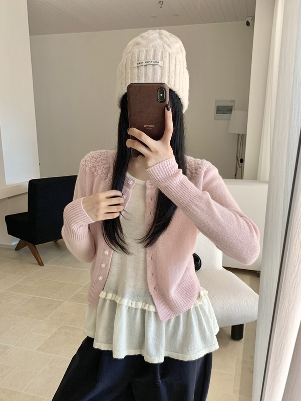 秋季新款！韩系高品质含羊毛裙摆花边百搭休闲纯色背心针织衫|undefined