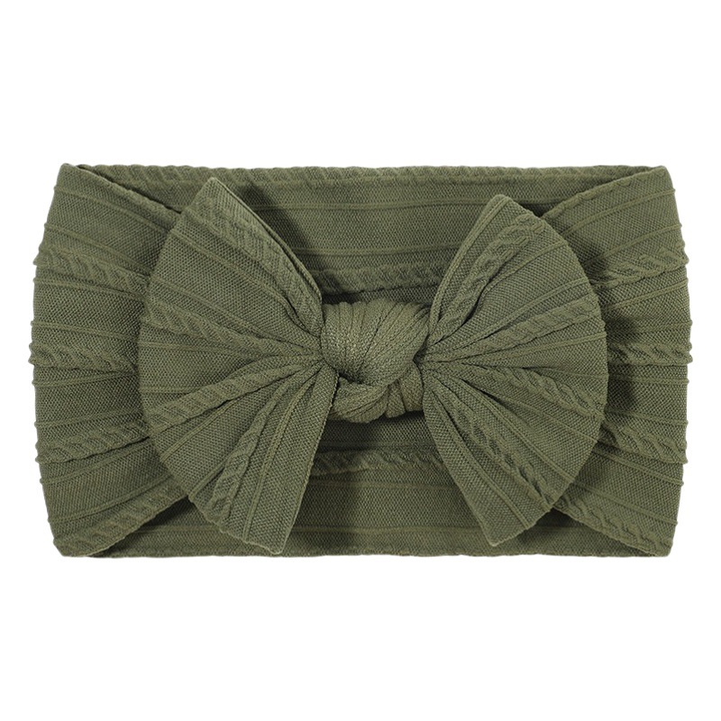 Amazon Foreign Trade Hot Selling Baby Hair Band Baby Headband Jacquard Elastic Wide Edge Bow Children Hair Band 2827