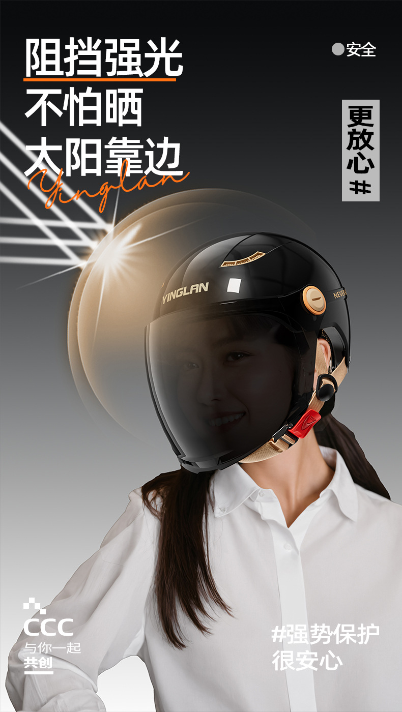 Helmet for Men and Women, Motorcycle, Electric Vehicle, New National Standard 3C Certification, All-Season Universal Battery Vehicle Safety Helmet, Half Helmet