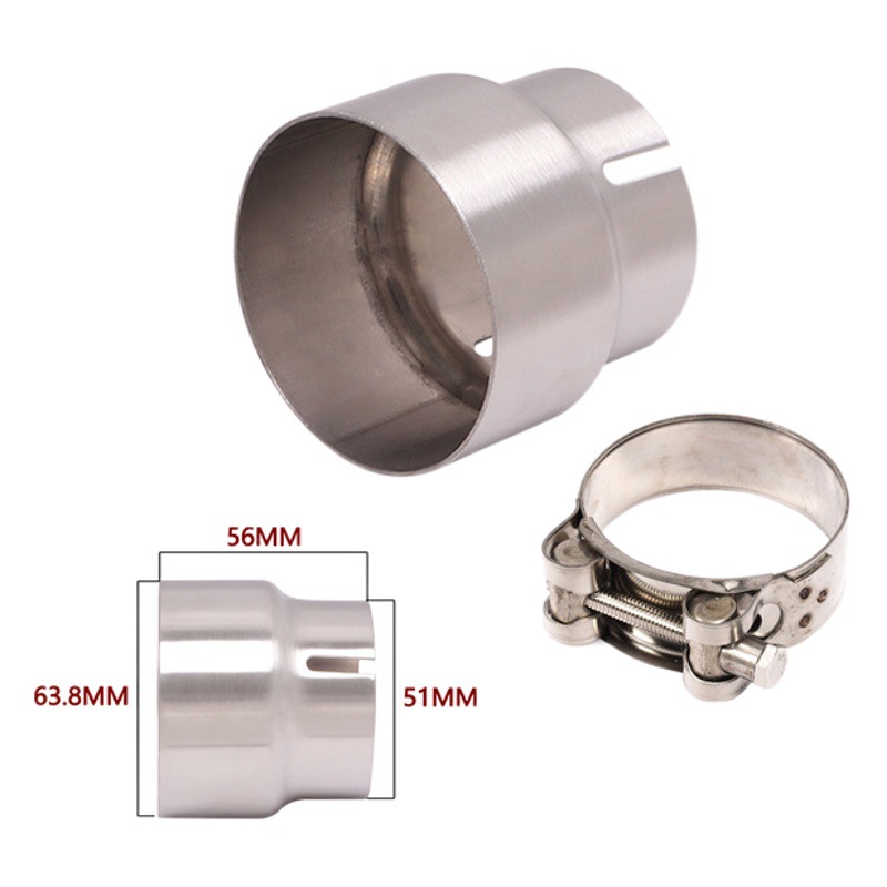 Aplicable al tubo de escape de la motocicleta 51 a 52 54 56 58 62 64mm adaptador reductor